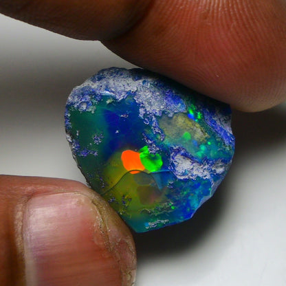 Rare Black Opal 18.25 Carats | Natural Black Ethiopian Opal Rough - Ready for Cutting & Jewelry!