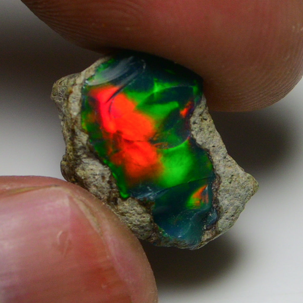 Black Opal 9.00 Carats | Natural Black Ethiopian Opal Rough - Ready for Cutting & Jewelry!