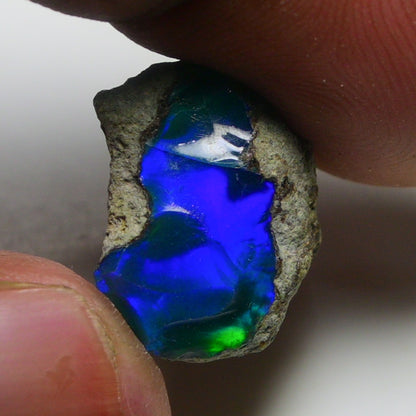 Black Opal 9.00 Carats | Natural Black Ethiopian Opal Rough - Ready for Cutting & Jewelry!