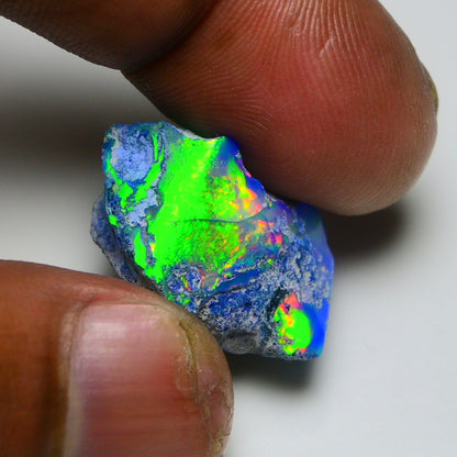 Rare Black Opal 20.40 Carats | Natural Black Ethiopian Opal Rough - Ready for Cutting & Jewelry!