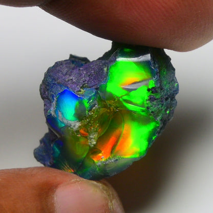 Rare Black Opal 20.35 Carats | Natural Black Ethiopian Opal Rough - Ready for Cutting & Jewelry!