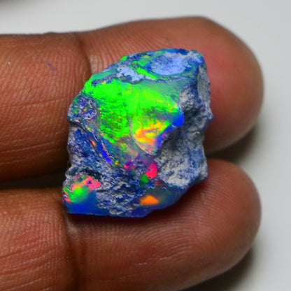 Rare Black Opal 20.40 Carats | Natural Black Ethiopian Opal Rough - Ready for Cutting & Jewelry!