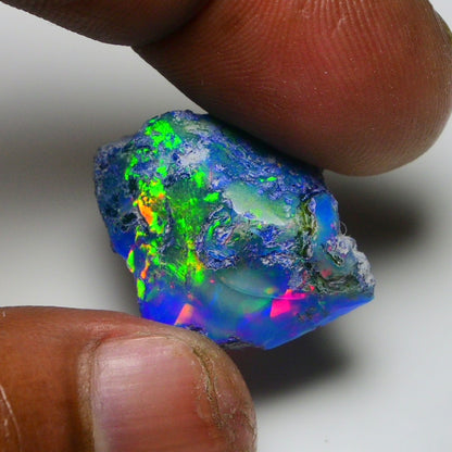 Rare Black Opal 20.40 Carats | Natural Black Ethiopian Opal Rough - Ready for Cutting & Jewelry!