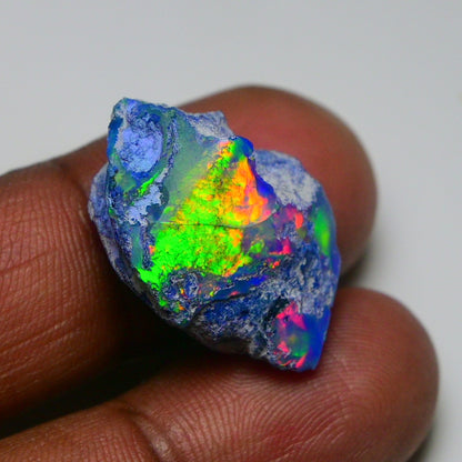 Rare Black Opal 20.40 Carats | Natural Black Ethiopian Opal Rough - Ready for Cutting & Jewelry!