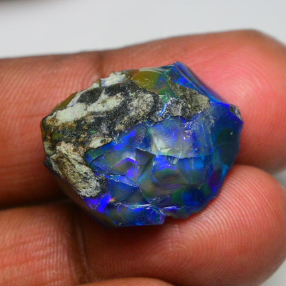 Rare Black Opal 26.35 Carats | Natural Black Ethiopian Opal Rough - Ready for Cutting & Jewelry!
