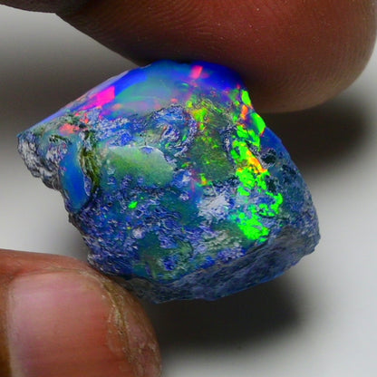 Rare Black Opal 20.40 Carats | Natural Black Ethiopian Opal Rough - Ready for Cutting & Jewelry!