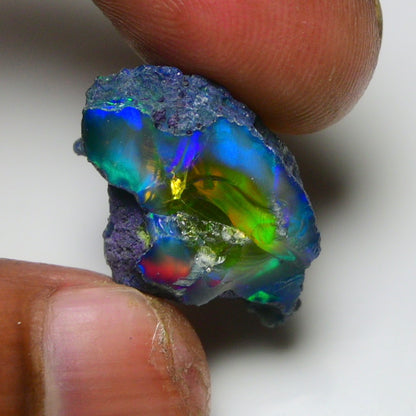Rare Black Opal 20.35 Carats | Natural Black Ethiopian Opal Rough - Ready for Cutting & Jewelry!