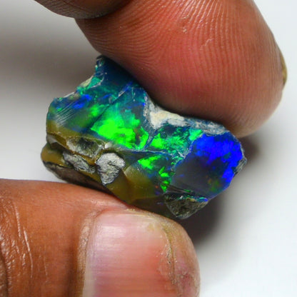 Rare Black Opal 26.35 Carats | Natural Black Ethiopian Opal Rough - Ready for Cutting & Jewelry!