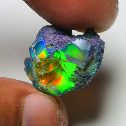 Rare Black Opal 20.35 Carats | Natural Black Ethiopian Opal Rough - Ready for Cutting & Jewelry!