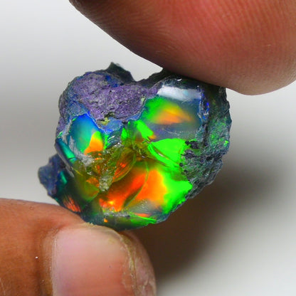Rare Black Opal 20.35 Carats | Natural Black Ethiopian Opal Rough - Ready for Cutting & Jewelry!