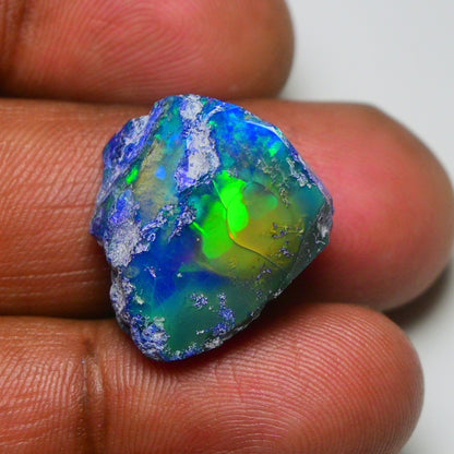 Rare Black Opal 18.25 Carats | Natural Black Ethiopian Opal Rough - Ready for Cutting & Jewelry!