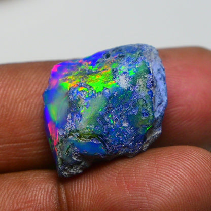 Rare Black Opal 20.40 Carats | Natural Black Ethiopian Opal Rough - Ready for Cutting & Jewelry!