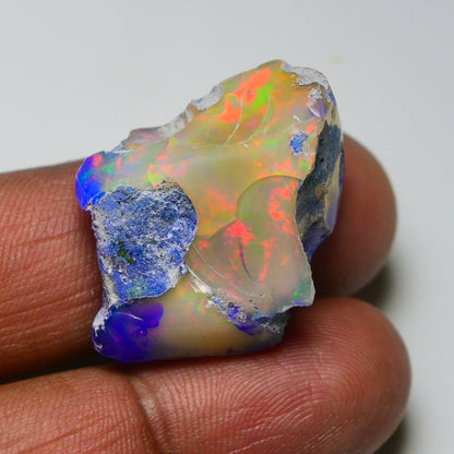Rare Black Opal 34.35 Carats | Natural Black Ethiopian Opal Rough - Ready for Cutting & Jewelry!