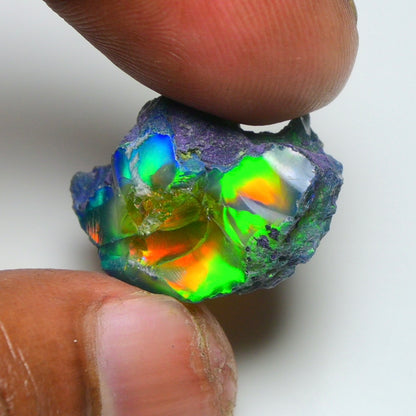Rare Black Opal 20.35 Carats | Natural Black Ethiopian Opal Rough - Ready for Cutting & Jewelry!