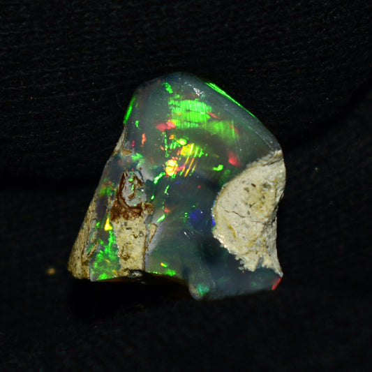 Black Opal Rough 6.50 Carats | Natural Ethiopian Opal Rough - Ready for Cutting & Jewelry | AAA Grade Opal Raw