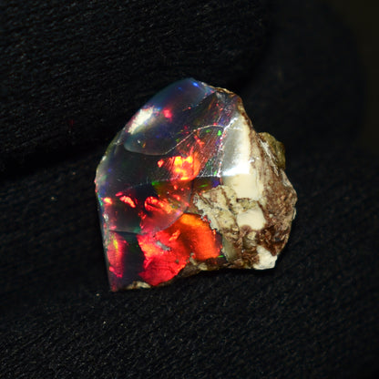 Black Opal Rough 10.85 Carats | Natural Ethiopian Opal Rough - Ready for Cutting & Jewelry | AAA Grade Opal Raw