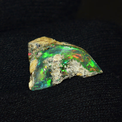 Black Opal Rough 7.40 Carats | Natural Ethiopian Opal Rough - Ready for Cutting & Jewelry | AAA Grade Opal Raw