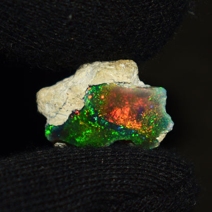 Black Opal Rough 12.85 Carats | Natural Ethiopian Opal Rough - Ready for Cutting & Jewelry | AAA Grade Opal Raw
