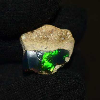 Black Opal Rough 10.00 Carats | Natural Ethiopian Opal Rough - Ready for Cutting & Jewelry | AAA Grade Opal Raw