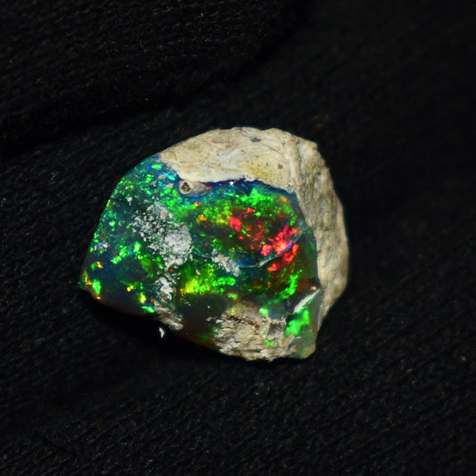 Black Opal Rough 9.05 Carats | Natural Ethiopian Opal Rough - Ready for Cutting & Jewelry | AAA Grade Opal Raw