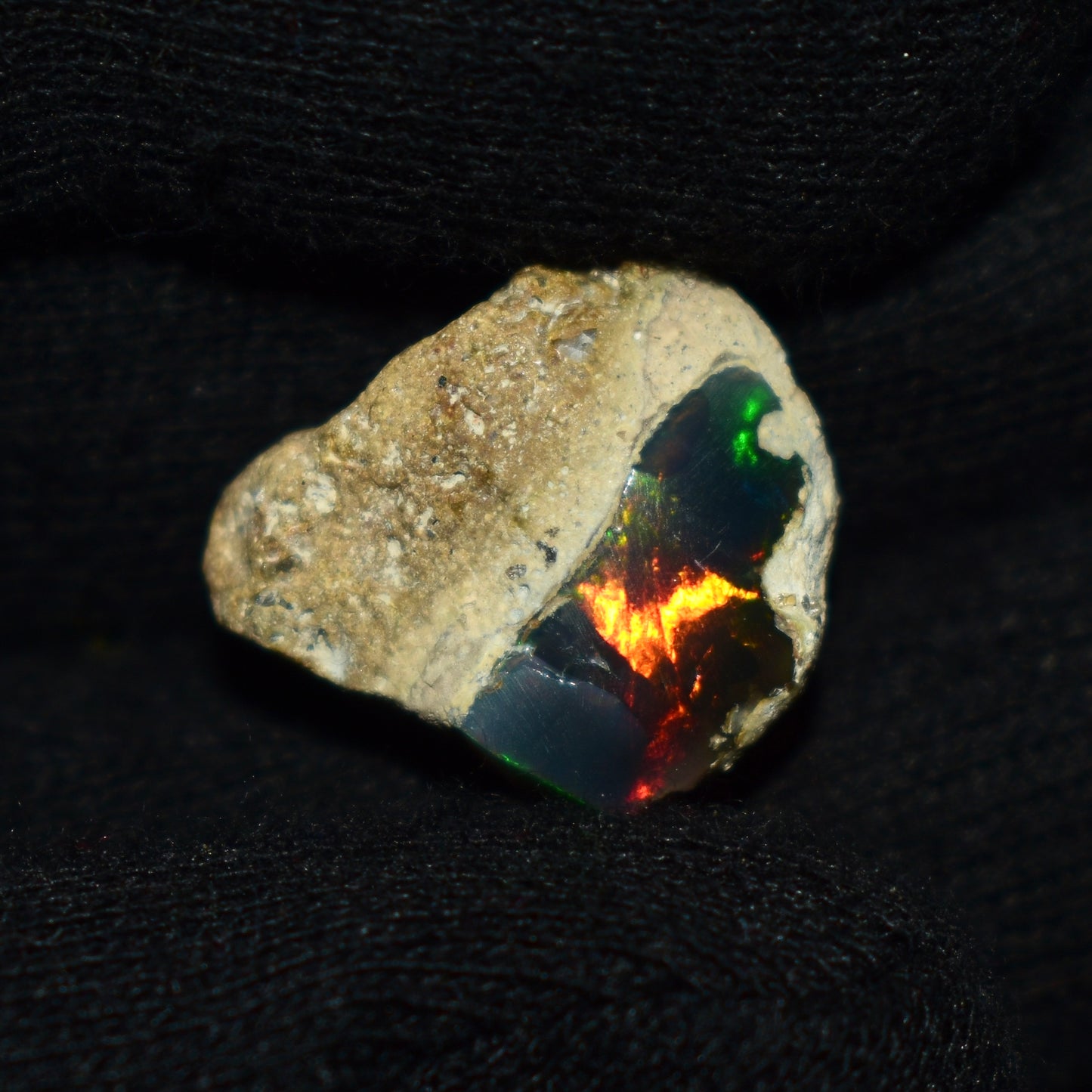 Black Opal Rough 10.00 Carats | Natural Ethiopian Opal Rough - Ready for Cutting & Jewelry | AAA Grade Opal Raw