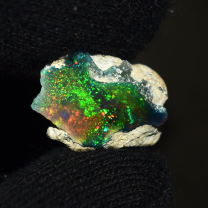 Black Opal Rough 12.85 Carats | Natural Ethiopian Opal Rough - Ready for Cutting & Jewelry | AAA Grade Opal Raw