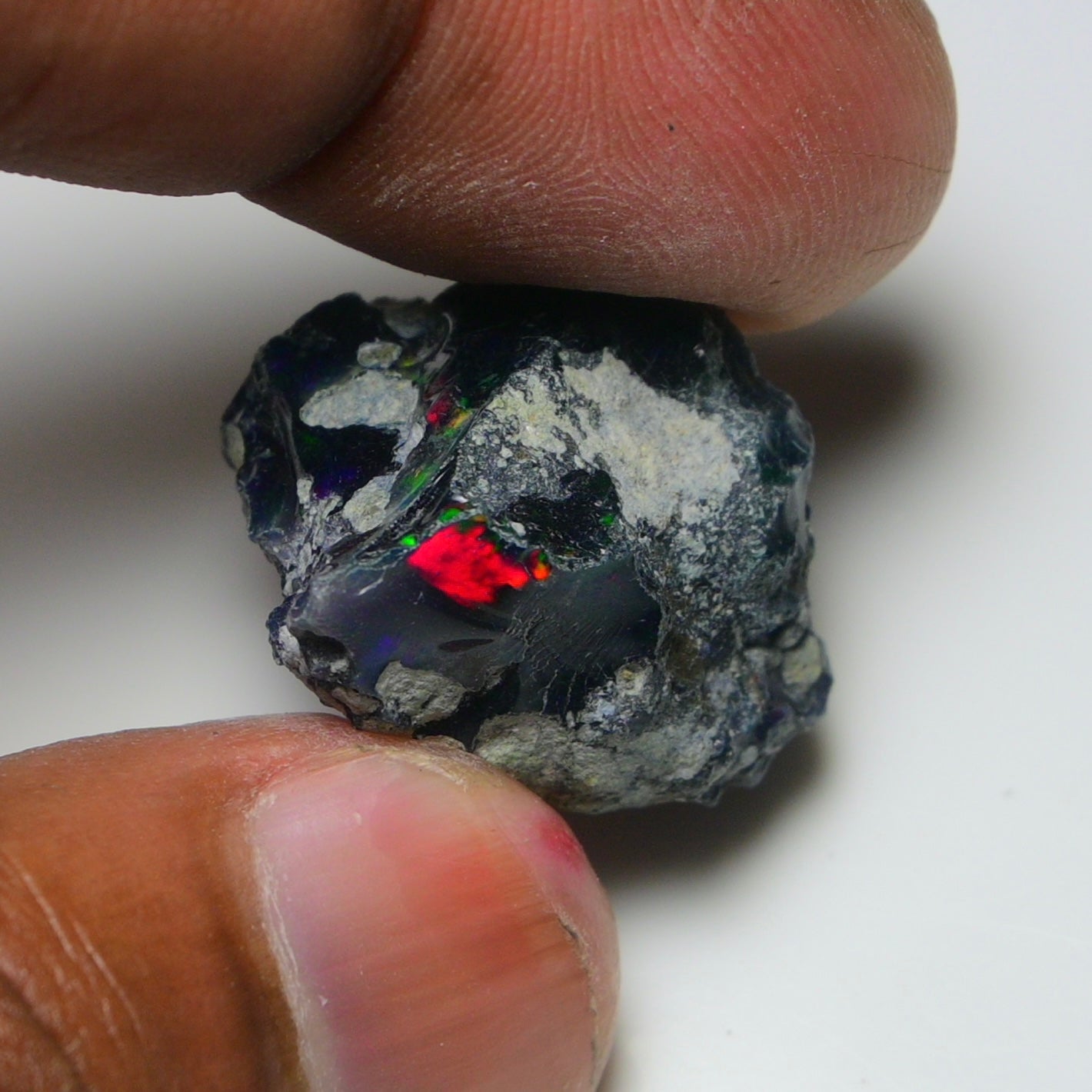 Rare Black Opal 22.40 Carats | Natural Black Ethiopian Opal Rough - Ready for Cutting & Jewelry!