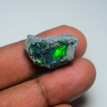 Rare Black Opal 17.65 Carats | Natural Black Ethiopian Opal Rough - Ready for Cutting & Jewelry!