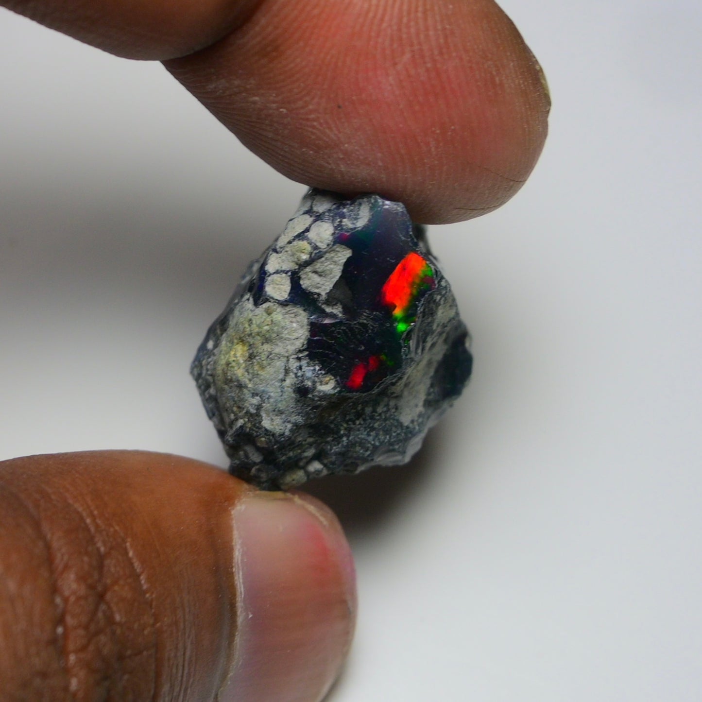 Rare Black Opal 22.40 Carats | Natural Black Ethiopian Opal Rough - Ready for Cutting & Jewelry!