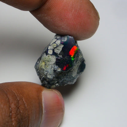 Rare Black Opal 22.40 Carats | Natural Black Ethiopian Opal Rough - Ready for Cutting & Jewelry!