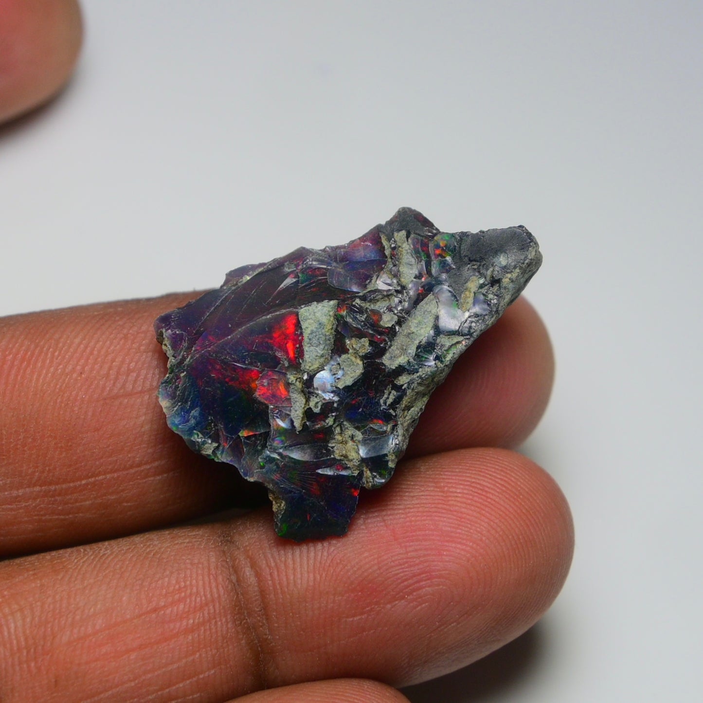 Rare Black Opal 16.10 Carats | Natural Black Ethiopian Opal Rough - Ready for Cutting & Jewelry!