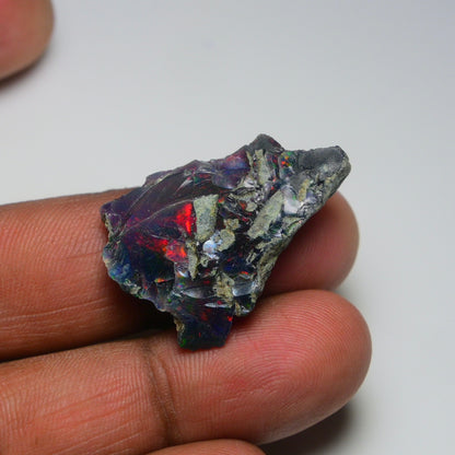 Rare Black Opal 16.10 Carats | Natural Black Ethiopian Opal Rough - Ready for Cutting & Jewelry!