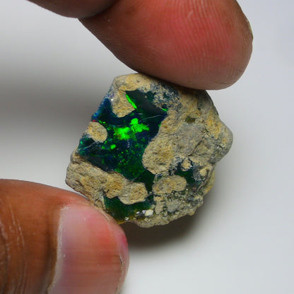 Rare Black Opal 23.30 Carats | Natural Black Ethiopian Opal Rough - Ready for Cutting & Jewelry!