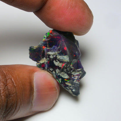 Rare Black Opal 16.10 Carats | Natural Black Ethiopian Opal Rough - Ready for Cutting & Jewelry!