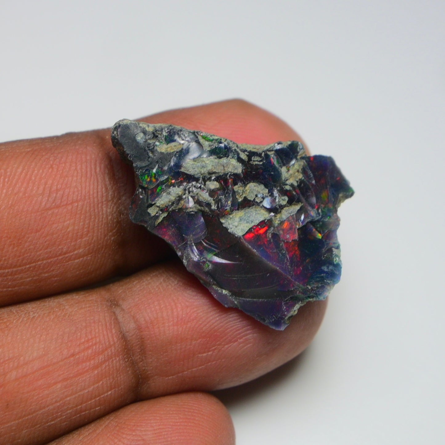 Rare Black Opal 16.10 Carats | Natural Black Ethiopian Opal Rough - Ready for Cutting & Jewelry!