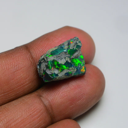 Rare Black Opal 10.30 Carats | Natural Black Ethiopian Opal Rough - Ready for Cutting & Jewelry!