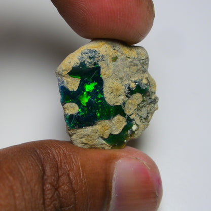 Rare Black Opal 23.30 Carats | Natural Black Ethiopian Opal Rough - Ready for Cutting & Jewelry!