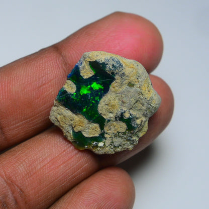 Rare Black Opal 23.30 Carats | Natural Black Ethiopian Opal Rough - Ready for Cutting & Jewelry!