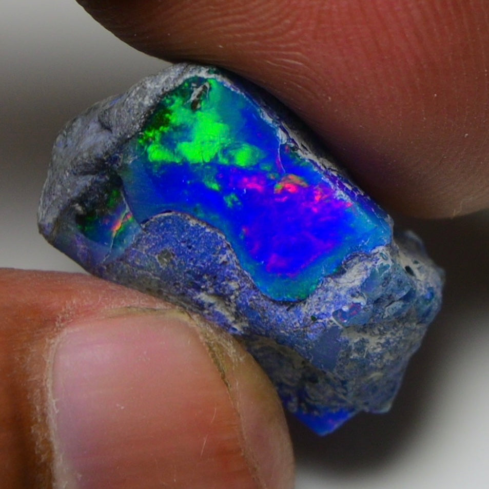 Rare Blue Opal 15.00 Carats | Natural Blue Ethiopian Opal Rough - Ready for Cutting & Jewelry!