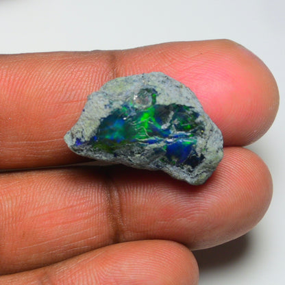 Rare Black Opal 17.65 Carats | Natural Black Ethiopian Opal Rough - Ready for Cutting & Jewelry!