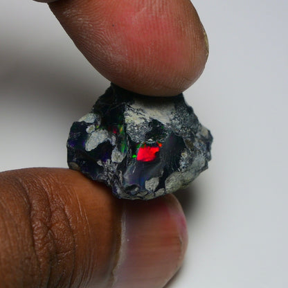 Rare Black Opal 22.40 Carats | Natural Black Ethiopian Opal Rough - Ready for Cutting & Jewelry!
