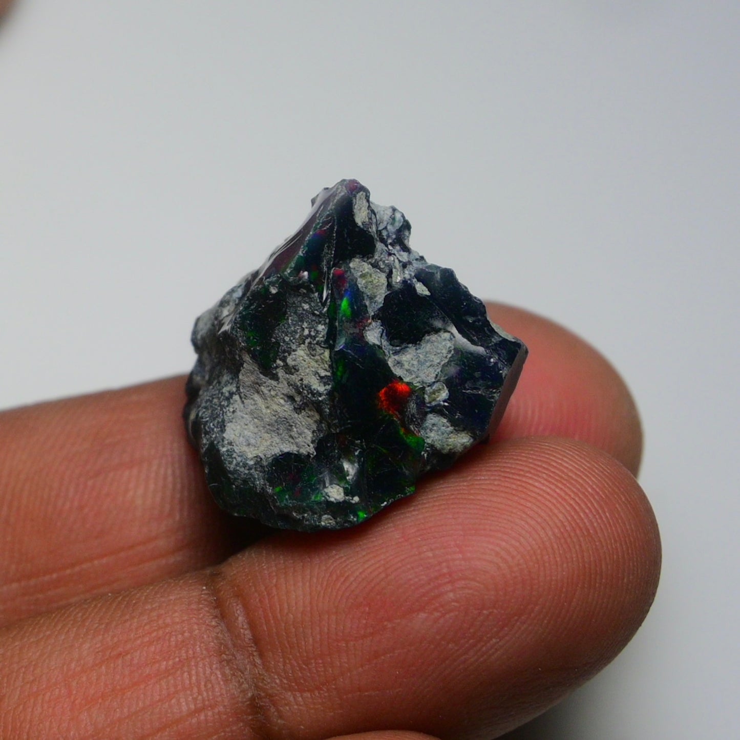 Rare Black Opal 22.40 Carats | Natural Black Ethiopian Opal Rough - Ready for Cutting & Jewelry!