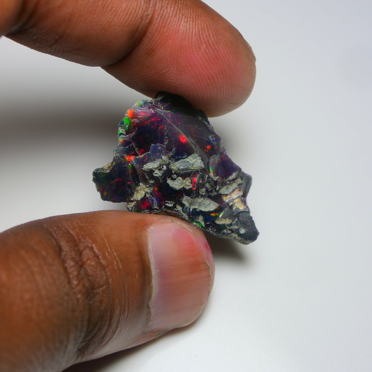 Rare Black Opal 16.10 Carats | Natural Black Ethiopian Opal Rough - Ready for Cutting & Jewelry!