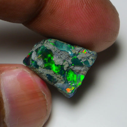 Rare Black Opal 10.30 Carats | Natural Black Ethiopian Opal Rough - Ready for Cutting & Jewelry!