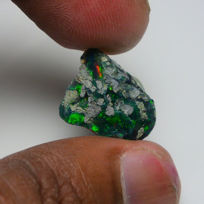 Rare Black Opal 10.30 Carats | Natural Black Ethiopian Opal Rough - Ready for Cutting & Jewelry!