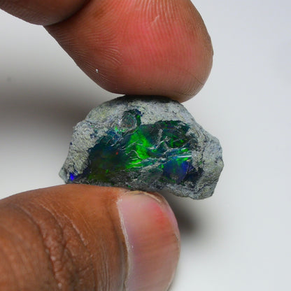 Rare Black Opal 17.65 Carats | Natural Black Ethiopian Opal Rough - Ready for Cutting & Jewelry!