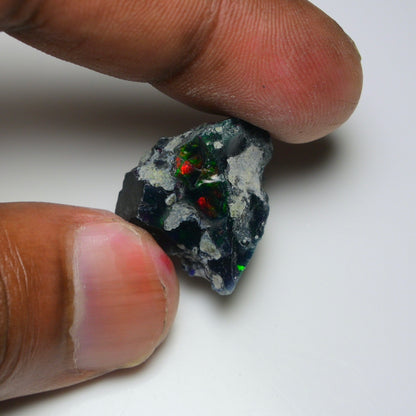 Rare Black Opal 22.40 Carats | Natural Black Ethiopian Opal Rough - Ready for Cutting & Jewelry!