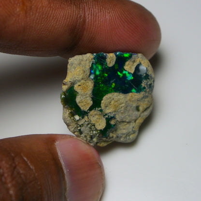 Rare Black Opal 23.30 Carats | Natural Black Ethiopian Opal Rough - Ready for Cutting & Jewelry!