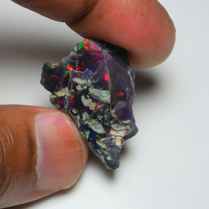 Rare Black Opal 16.10 Carats | Natural Black Ethiopian Opal Rough - Ready for Cutting & Jewelry!