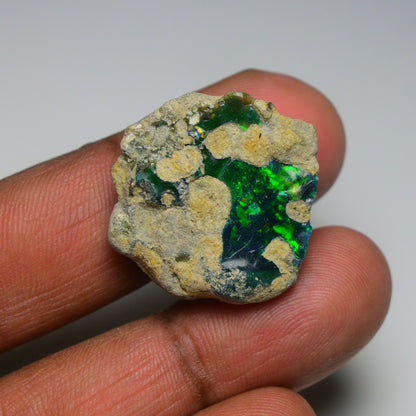 Rare Black Opal 23.30 Carats | Natural Black Ethiopian Opal Rough - Ready for Cutting & Jewelry!